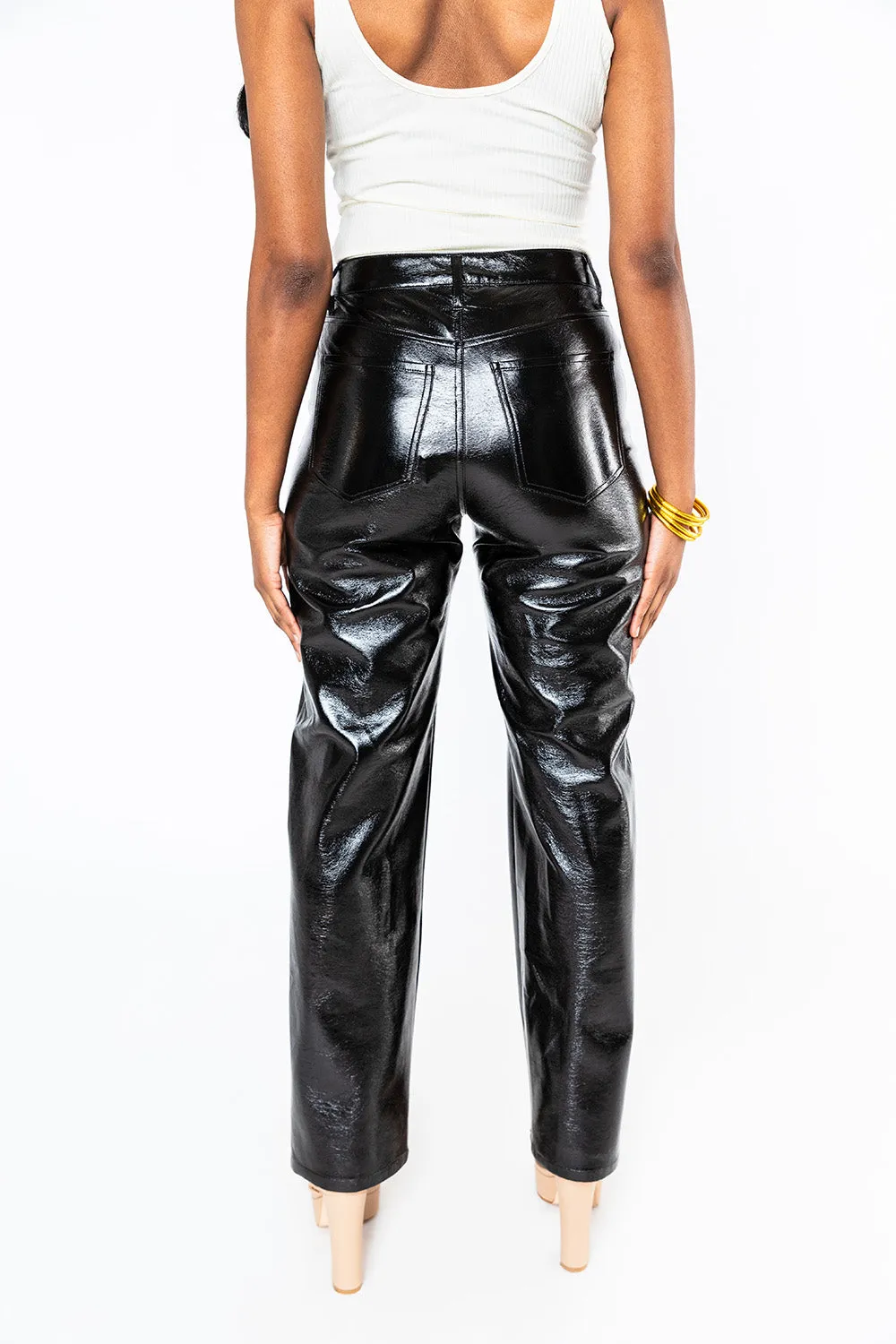 Gomez Vegan Leather Pants - Black