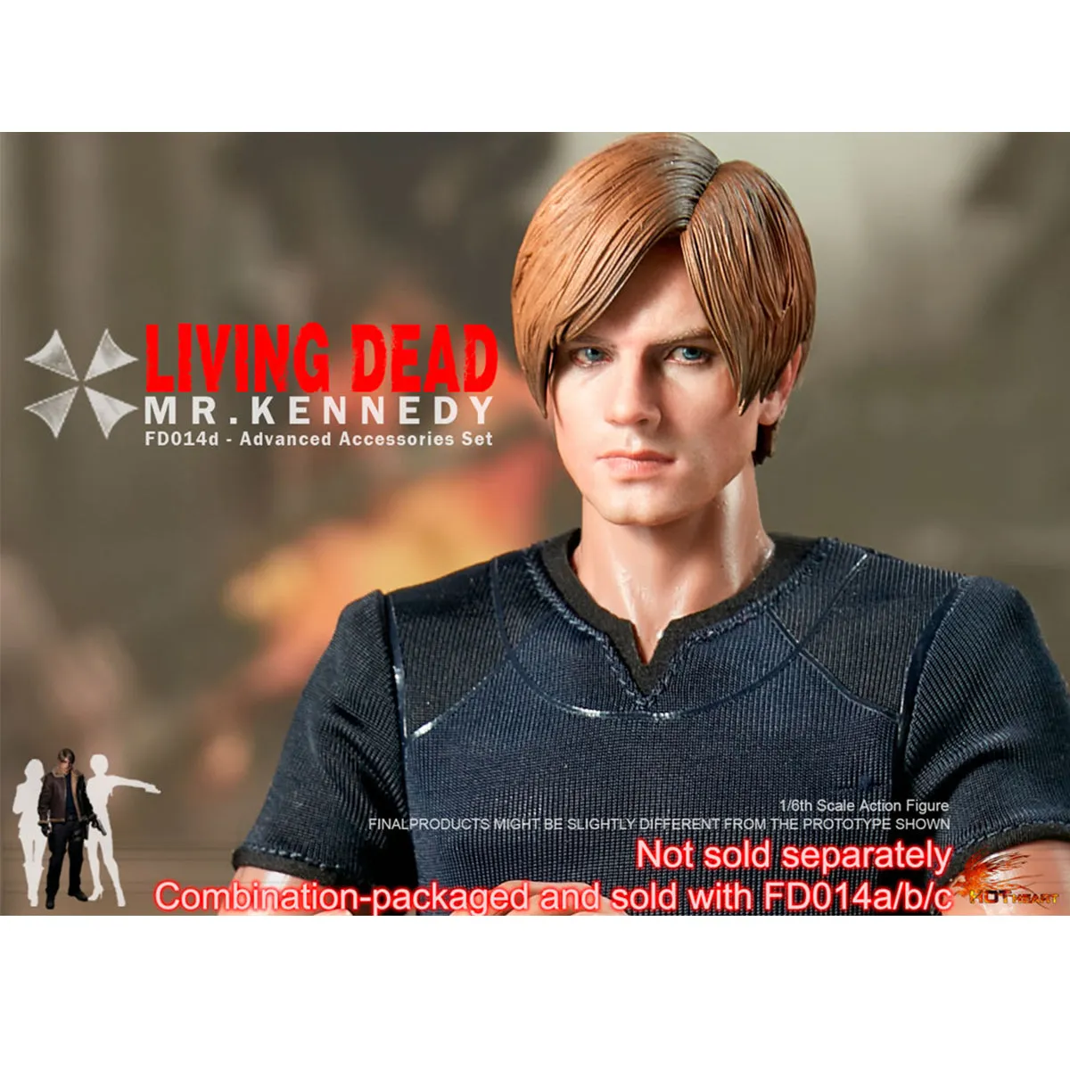 HiPlay Hot Heart Zombie Killer Kennedy Action Figure Battle Outfit Upgrade Version