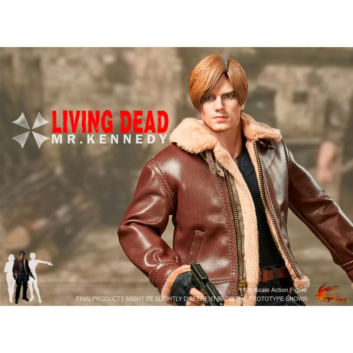 HiPlay Hot Heart Zombie Killer Kennedy Action Figure Jacket Upgrade Version