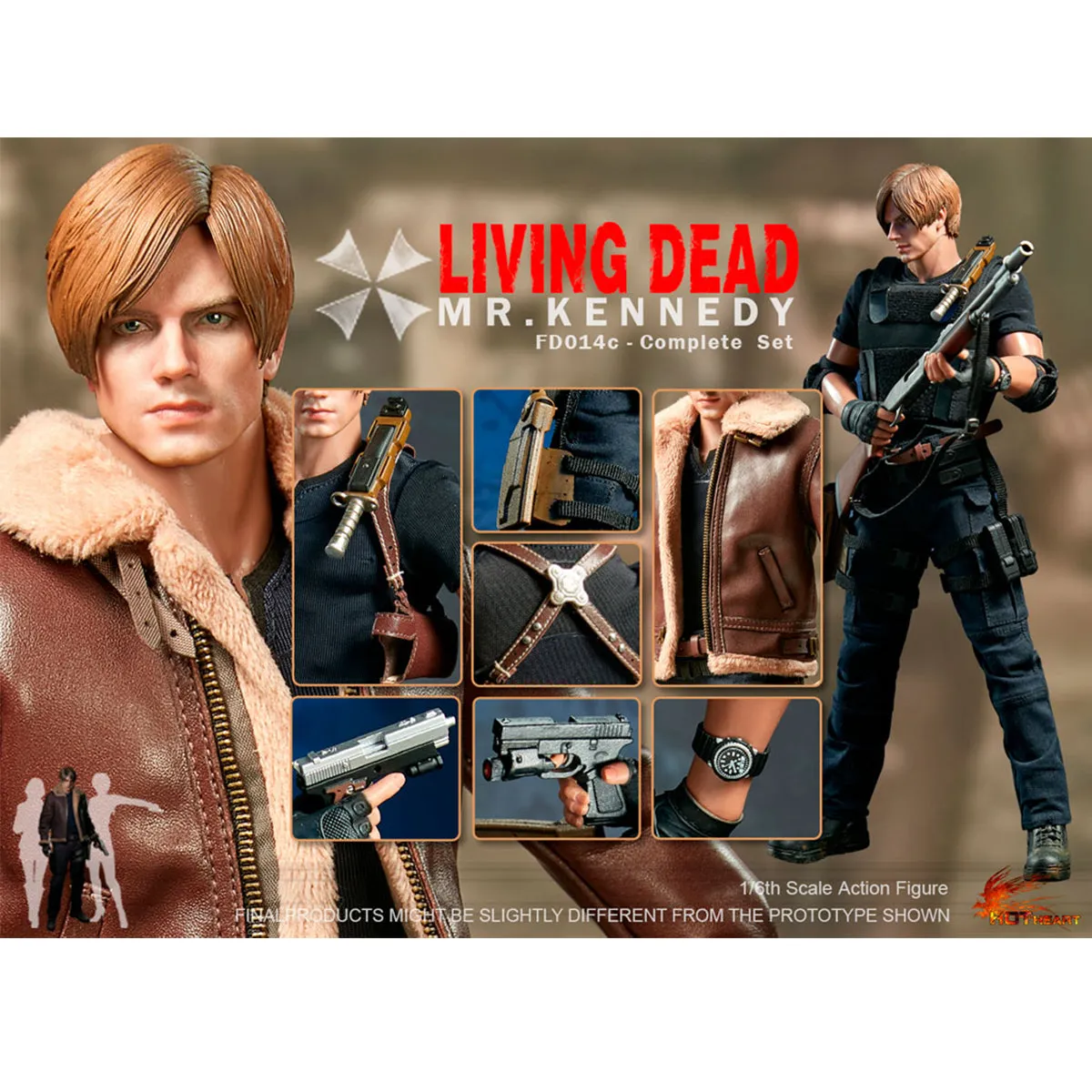 HiPlay Hot Heart Zombie Killer Kennedy Action Figure Set Upgrade Version