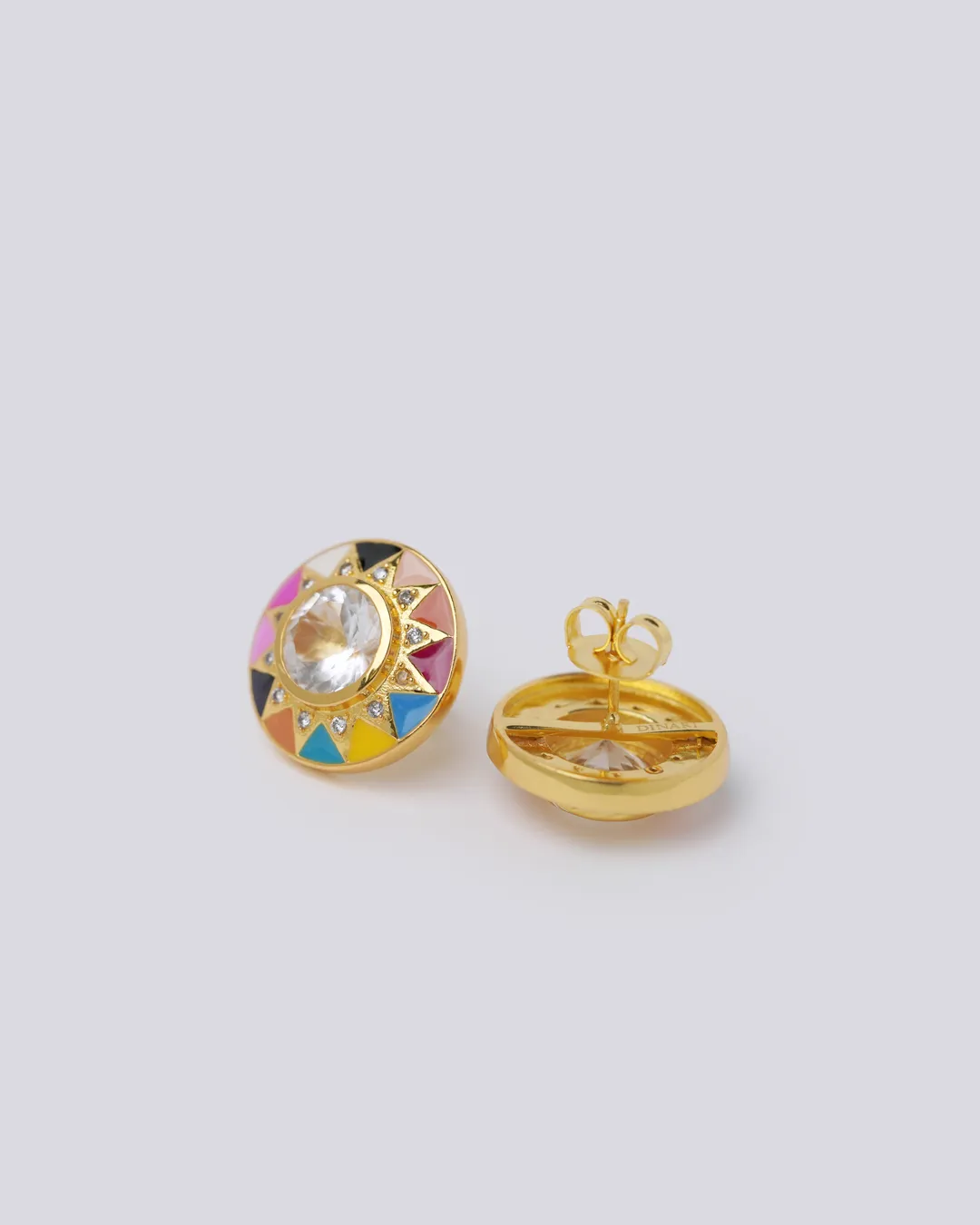 Holi Enamel Sun Earrings