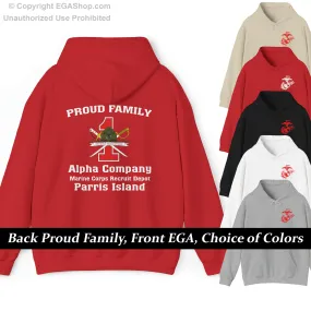 Hoodie: Alpha Co. MCRD Parris Island (1st Battalion Crest on BACK)