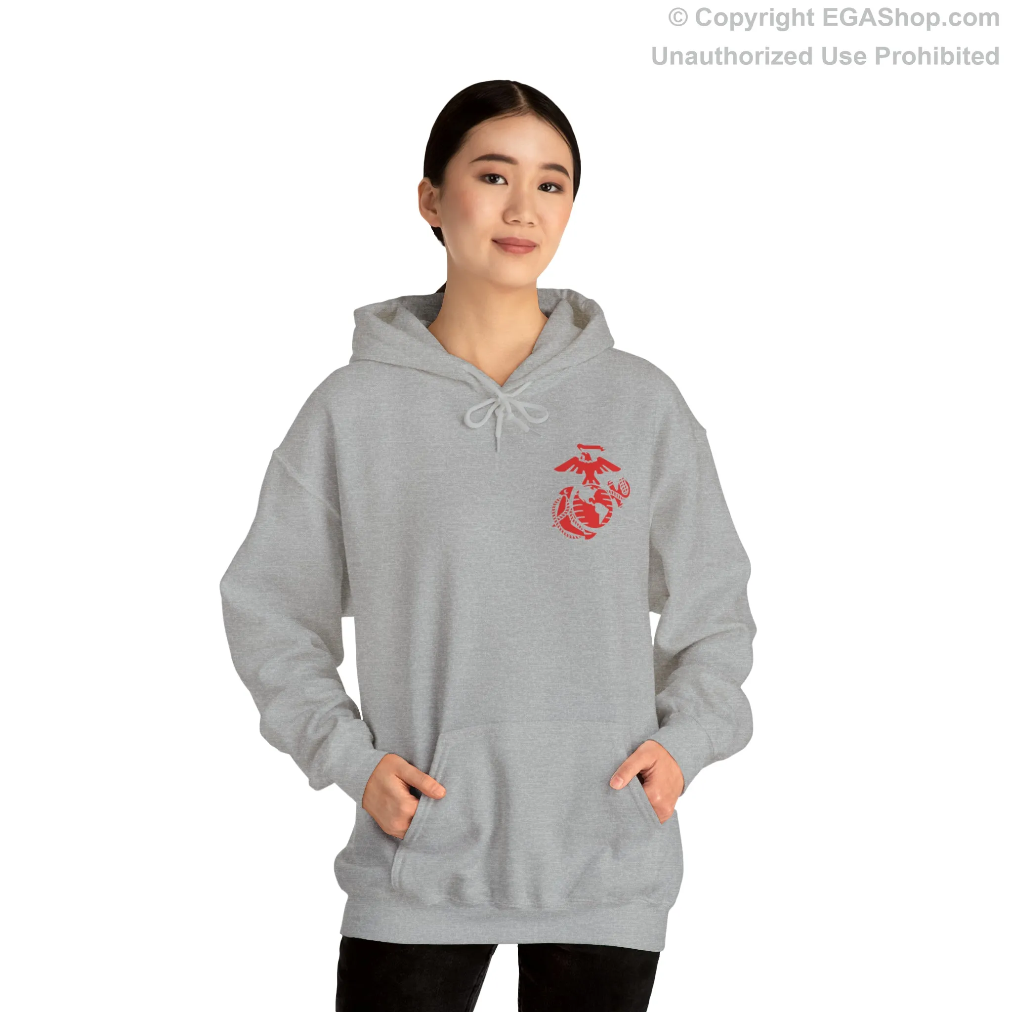 Hoodie: Alpha Co. MCRD Parris Island (1st Battalion Crest on BACK)