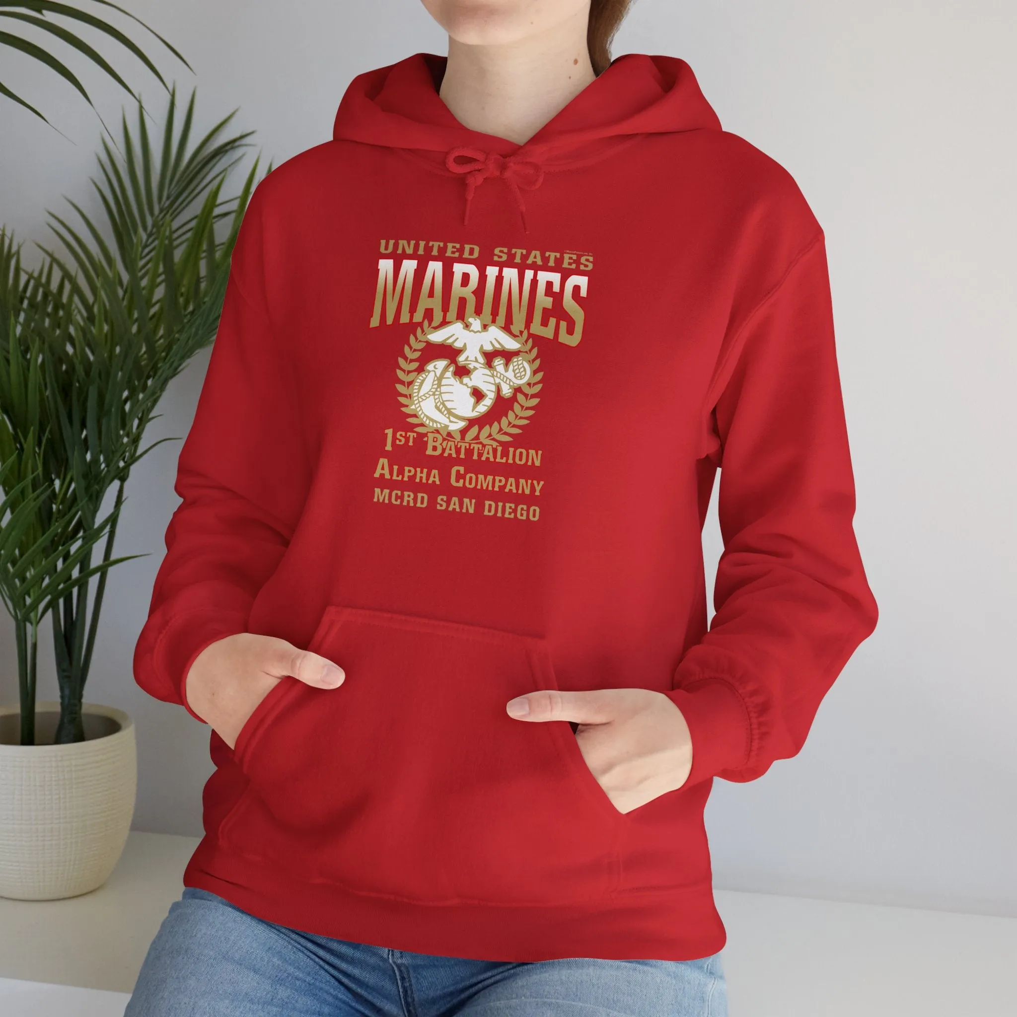 Hoodie: Alpha Co. MCRD San Diego (EGA, Blank Back)