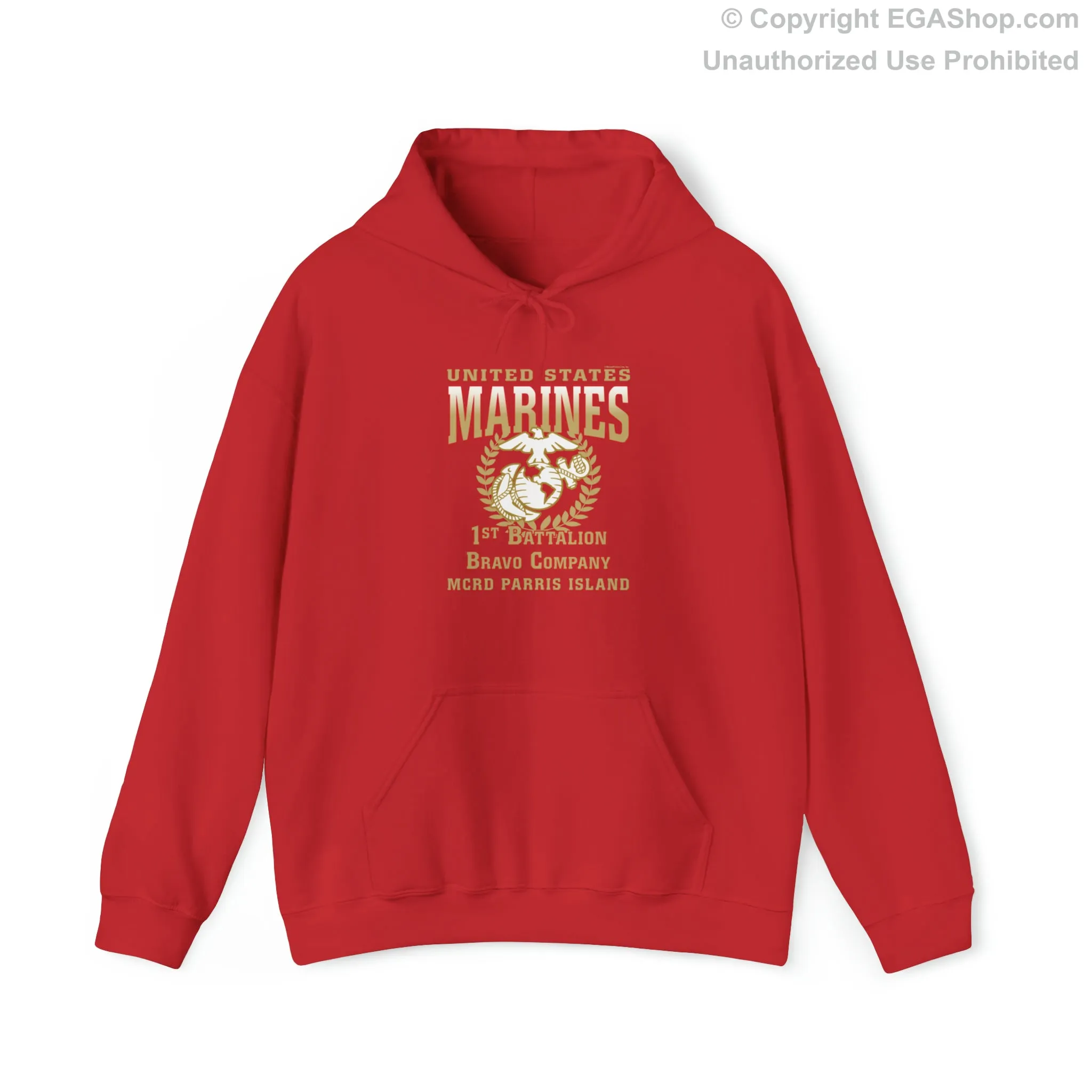 Hoodie: Bravo Co. MCRD Parris Island (EGA   Back Proud Family)