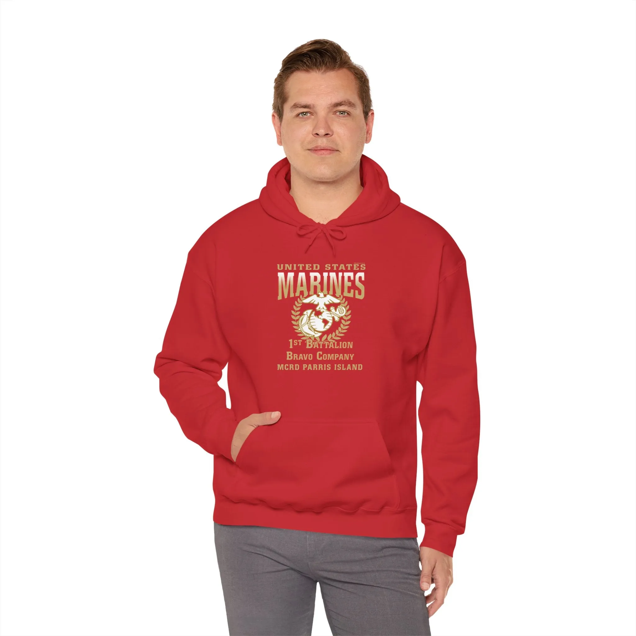 Hoodie: Bravo Co. MCRD Parris Island (EGA   Back Proud Family)