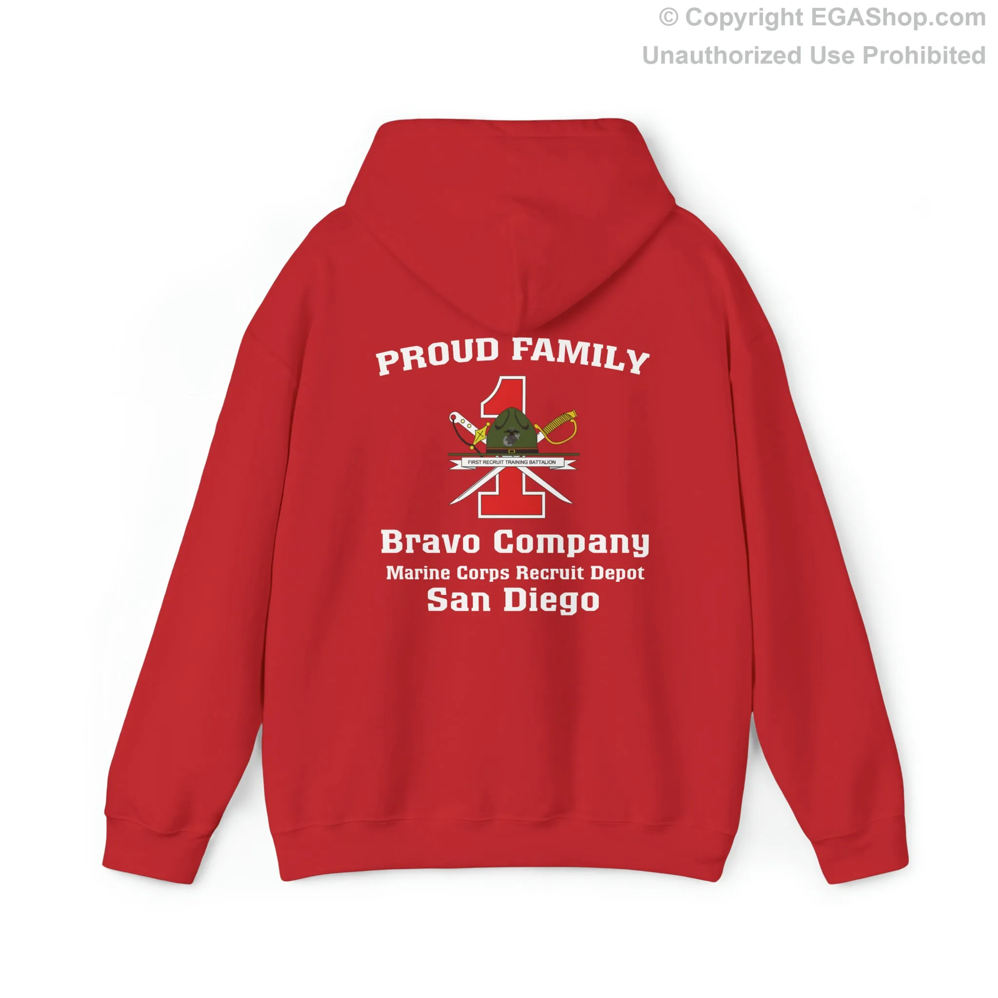 Hoodie: Bravo Co. MCRD San Diego (1st Battalion Crest on BACK)