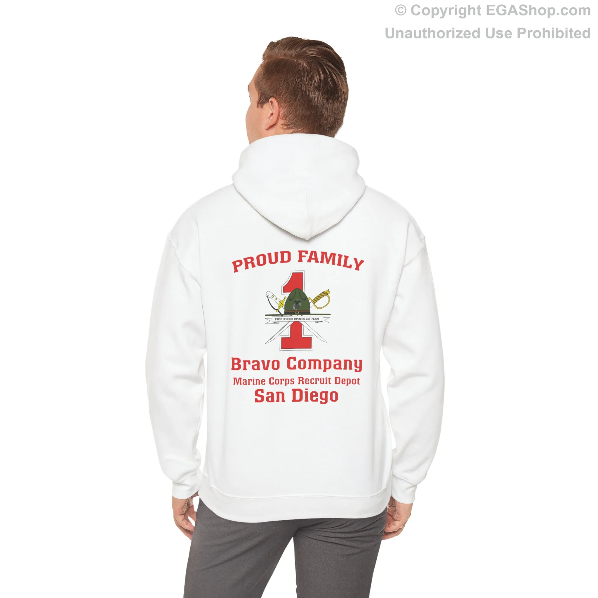 Hoodie: Bravo Co. MCRD San Diego (1st Battalion Crest on BACK)