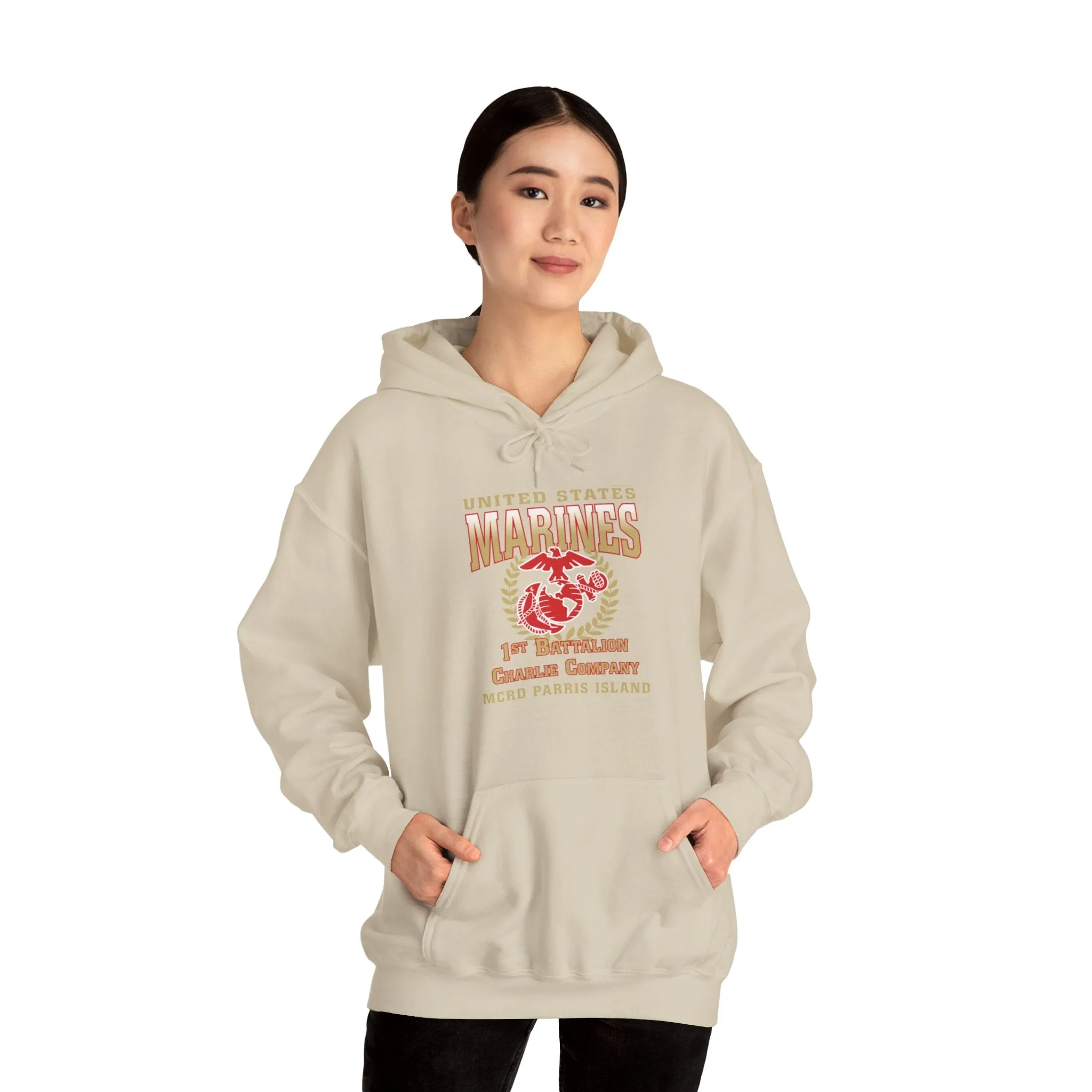 Hoodie: Charlie Co. MCRD Parris Island (EGA   Back Proud Family)