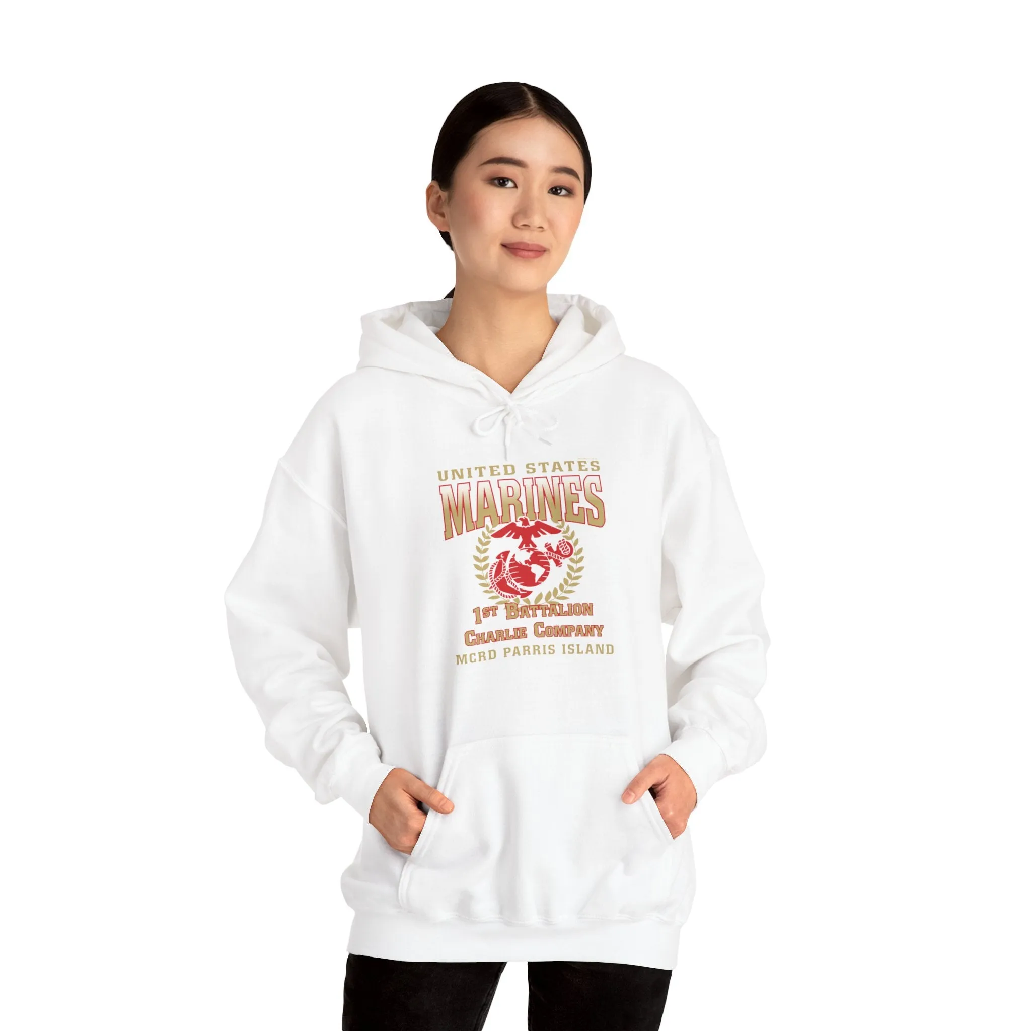 Hoodie: Charlie Co. MCRD Parris Island (EGA   Back Proud Family)