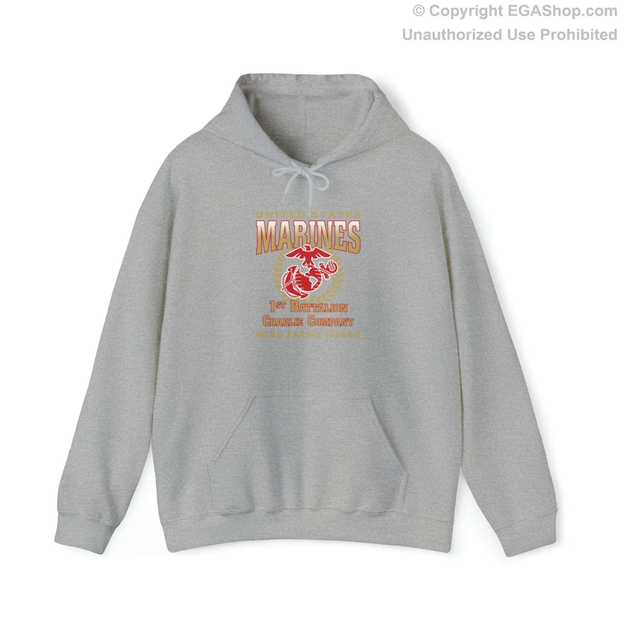 Hoodie: Charlie Co. MCRD Parris Island (EGA   Back Proud Family)