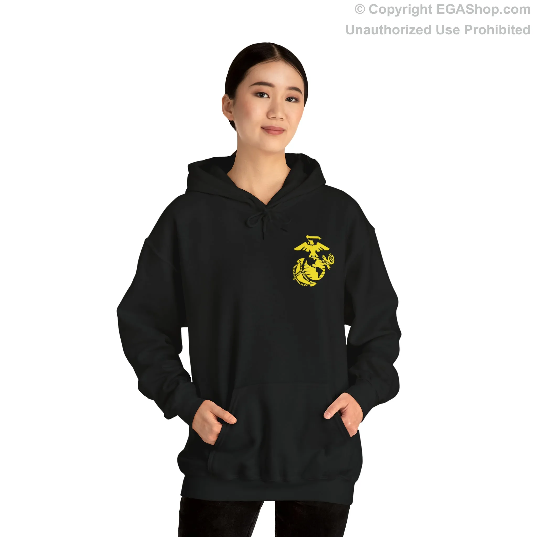 Hoodie: Fox Co. MCRD Parris Island (2nd Battalion Crest on BACK)