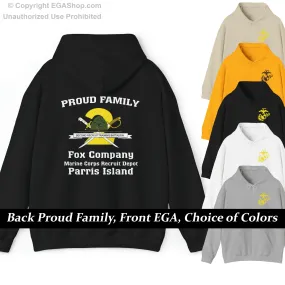 Hoodie: Fox Co. MCRD Parris Island (2nd Battalion Crest on BACK)