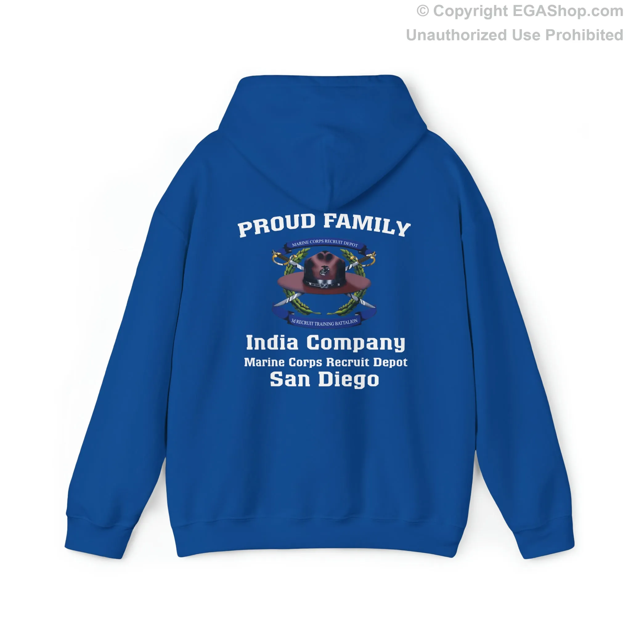 Hoodie: India Co. MCRD San Diego (3rd Battalion Crest on BACK)