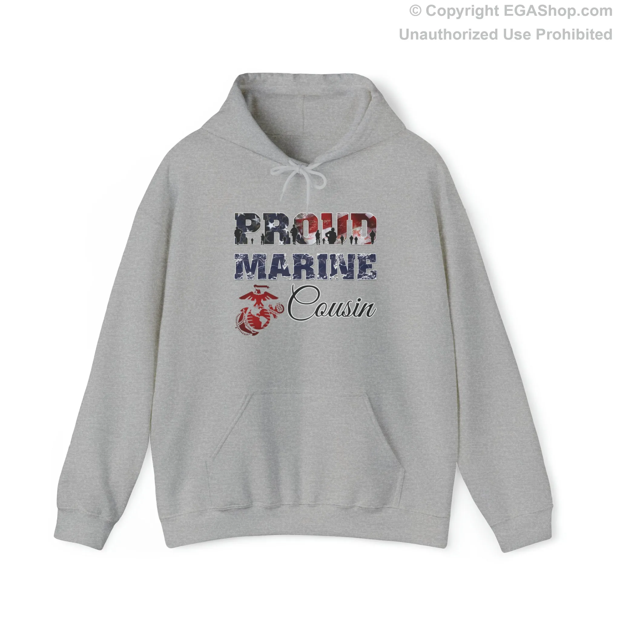 Hoodie Proud Marine Cousin (Your Choice of Colors)