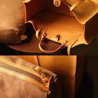 Italian Leather Tote Bag, Large Capacity Leather Shoulder Bag For Women, Vegetable Tanned Leather Handmade Bag-i7bags