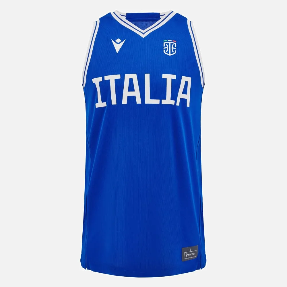 Italy National Mens 2024/25 Basketball Training Singlet by Macron