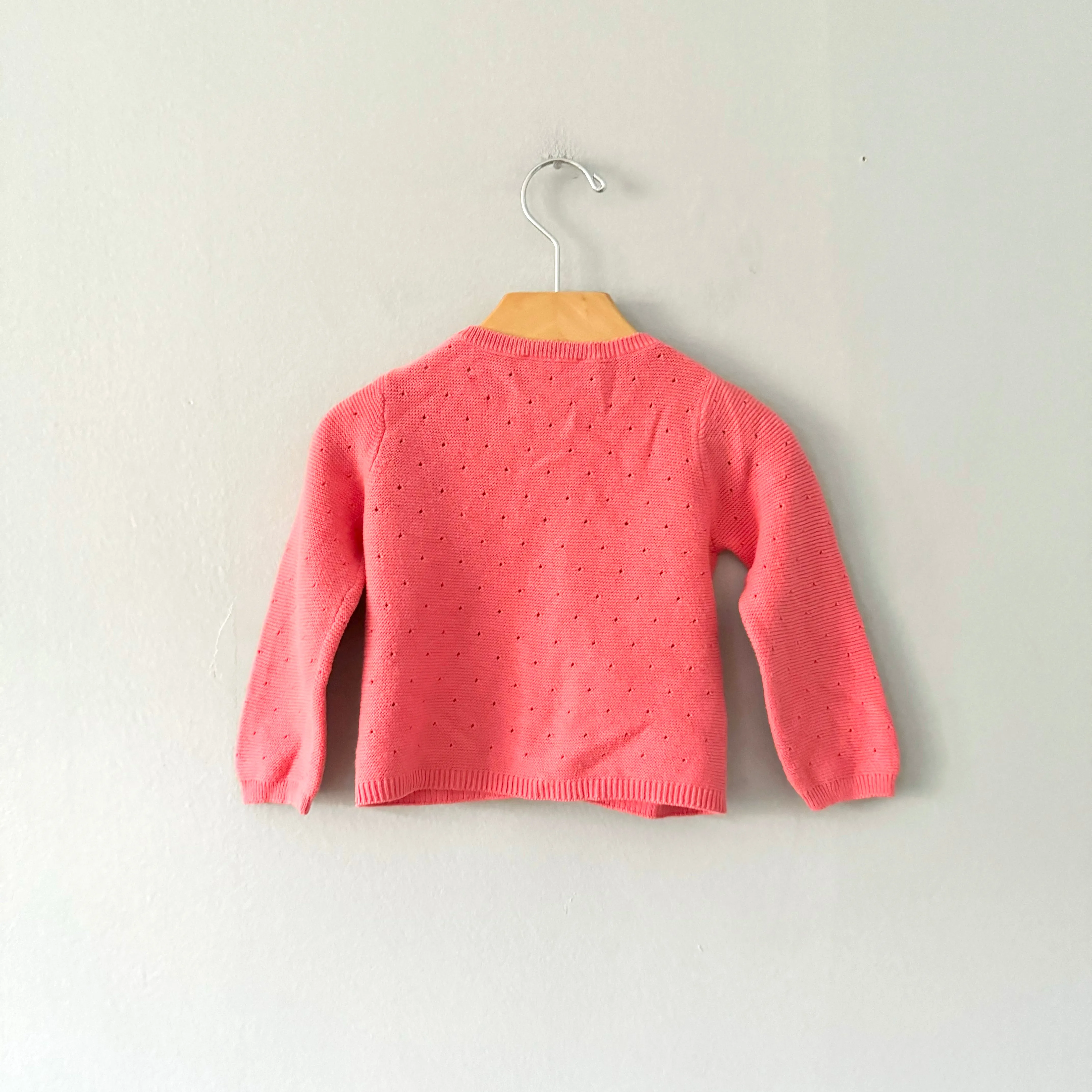 Jacadi / Salmon pink cotton cardigan / 12M