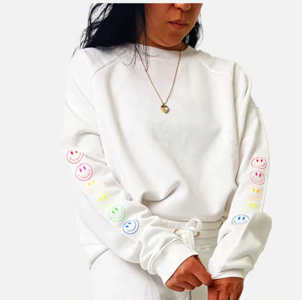 Jack Chic White Sweatshirt - NEON Cutout Smiles