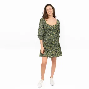 J.CREW Womens Green Floral Milkmaid Dress