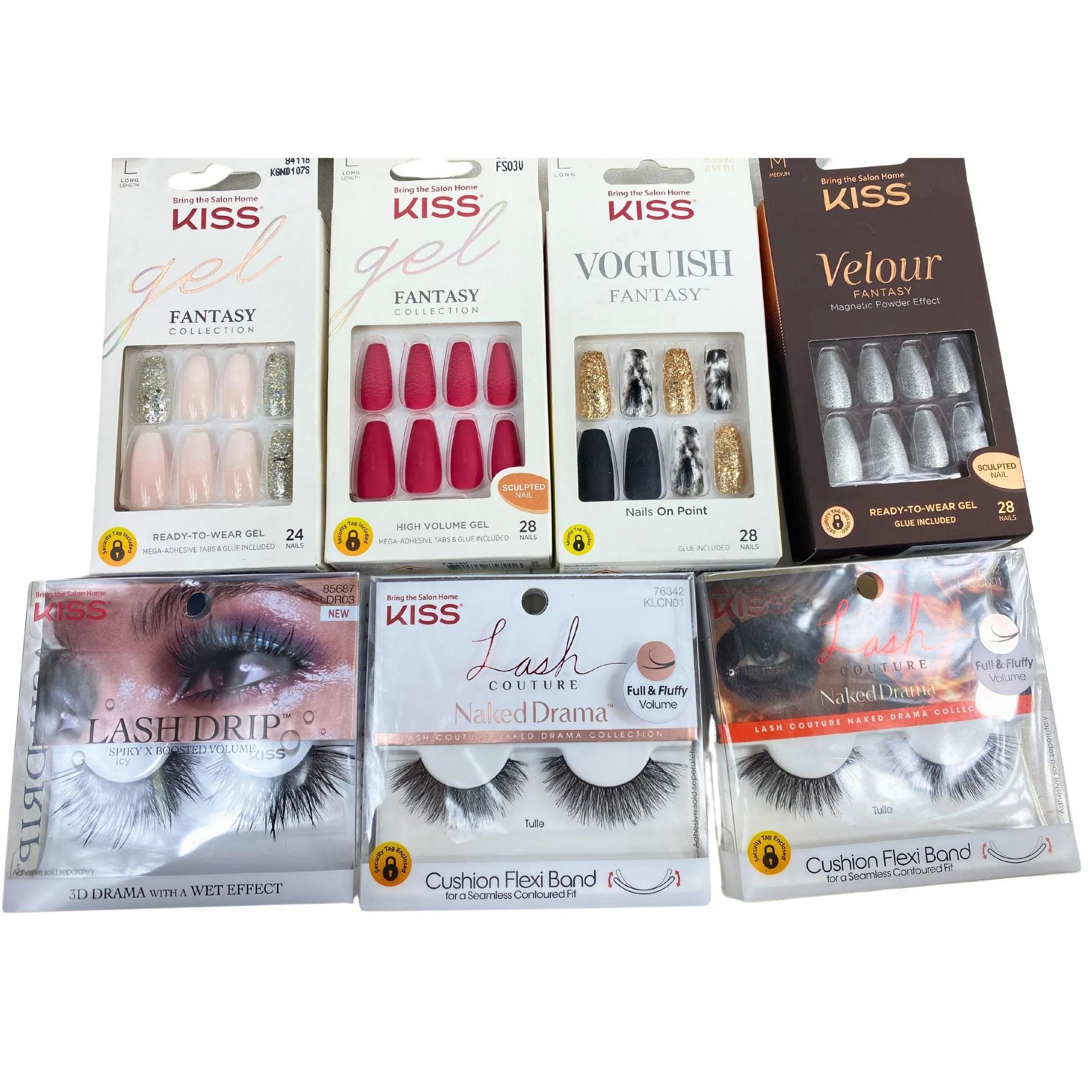 KISS Assorted Mix - Includes Press On Naills,Eyelashes & Magnetic Liner (50 Pcs Lot)