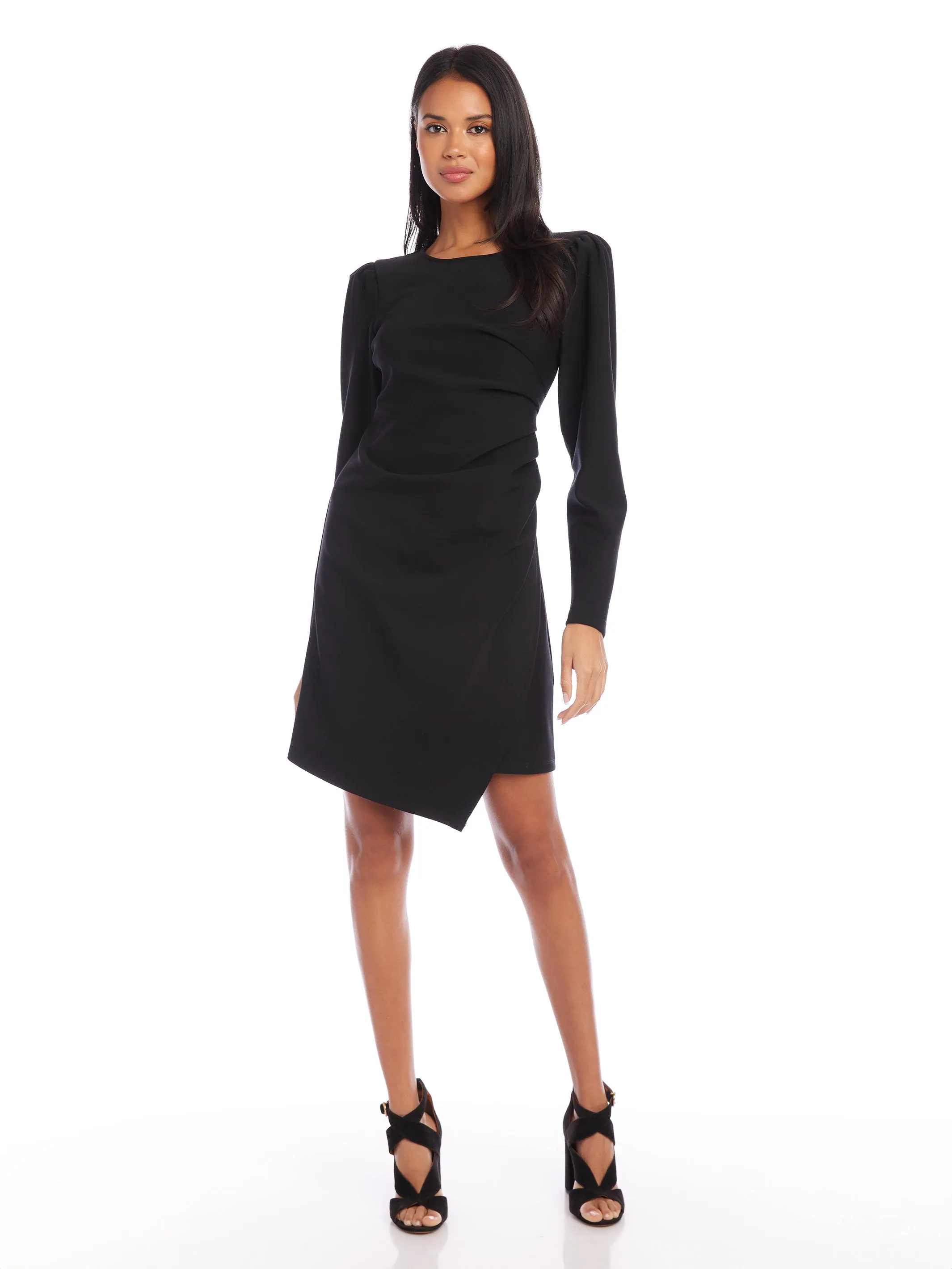 Long Sleeve Side Shirred Dress