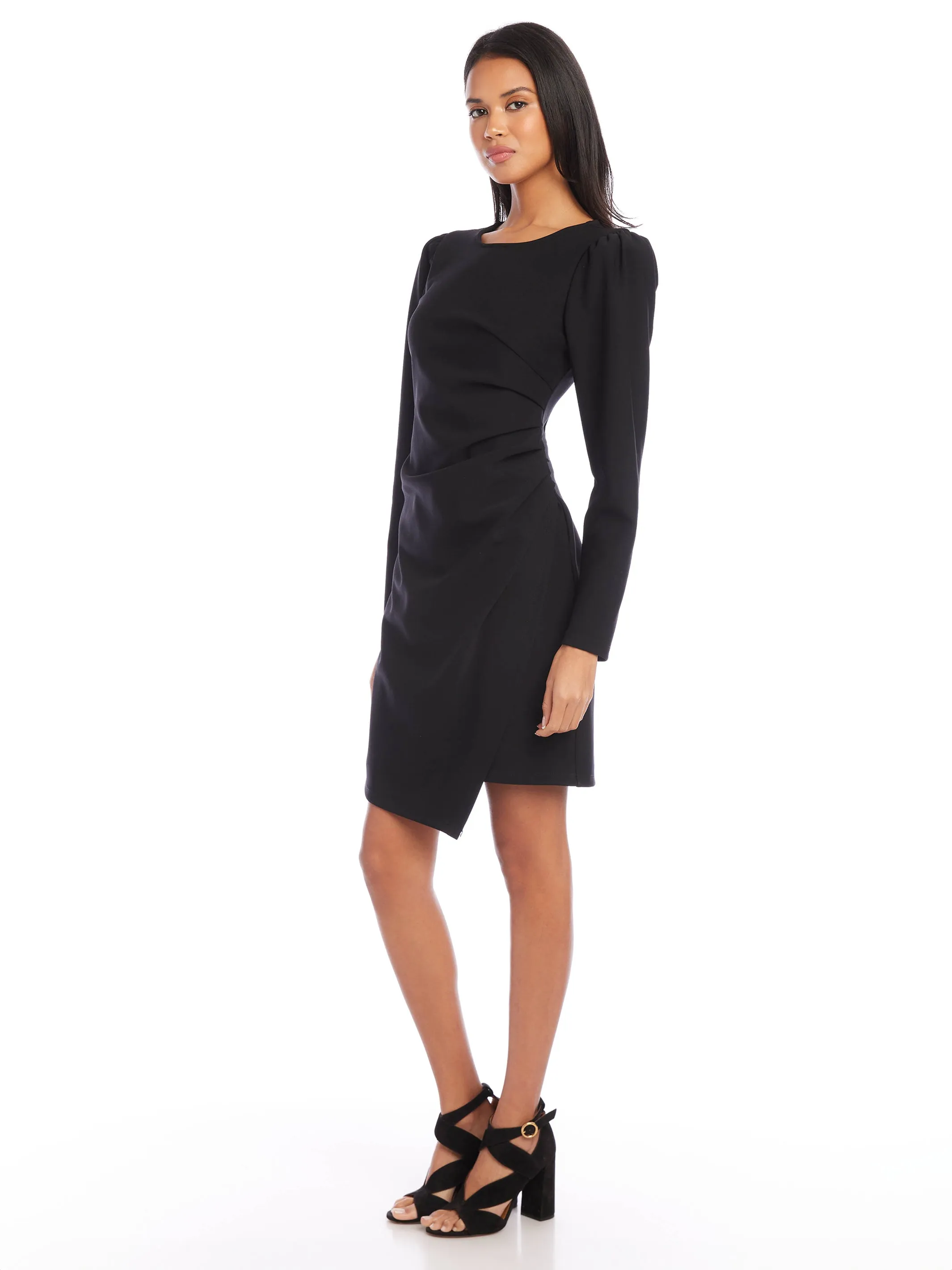 Long Sleeve Side Shirred Dress