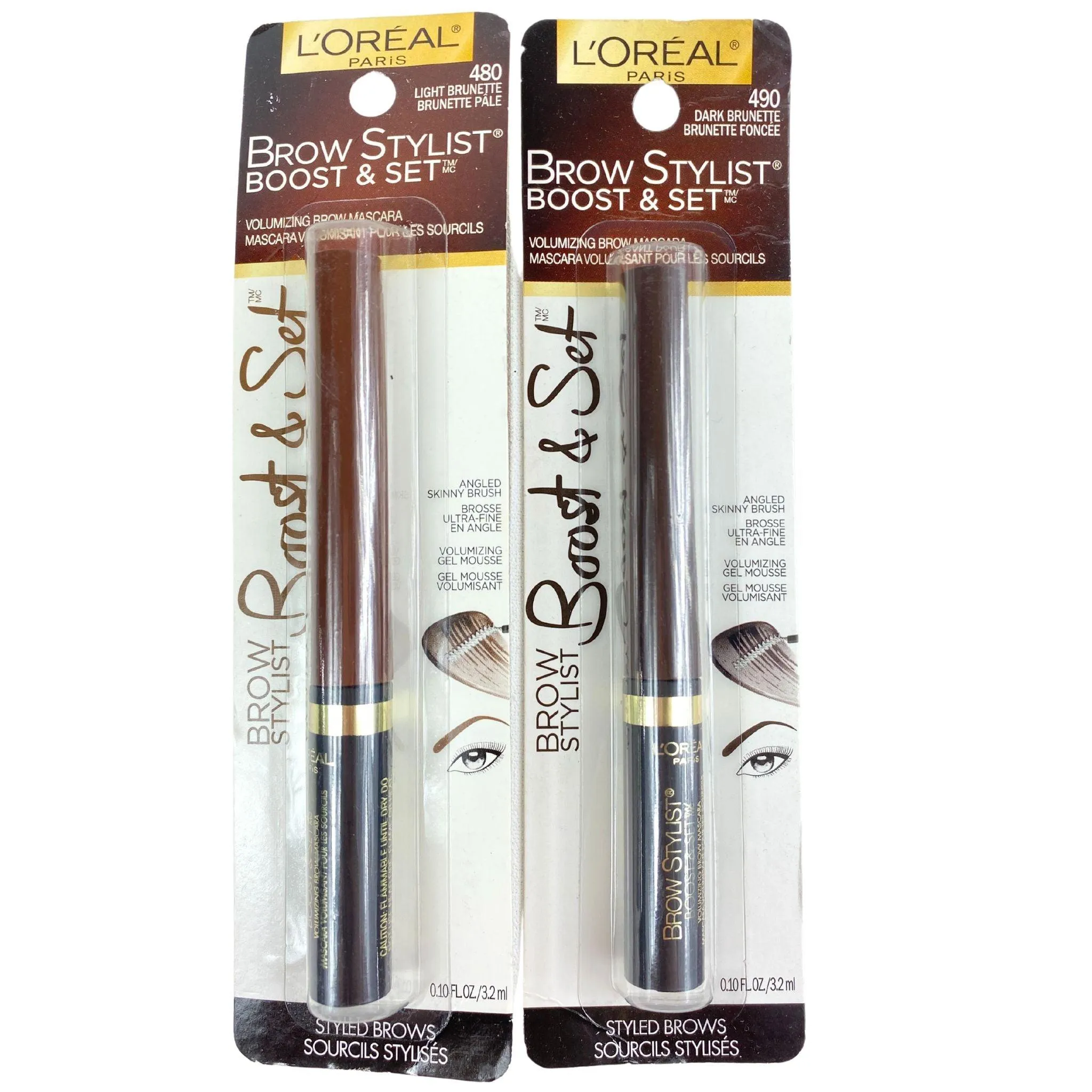 L'oreal Brow Stylist Boost & Set Volumizing Brow Mascara 480 & 490 (50 Pcs Lot)