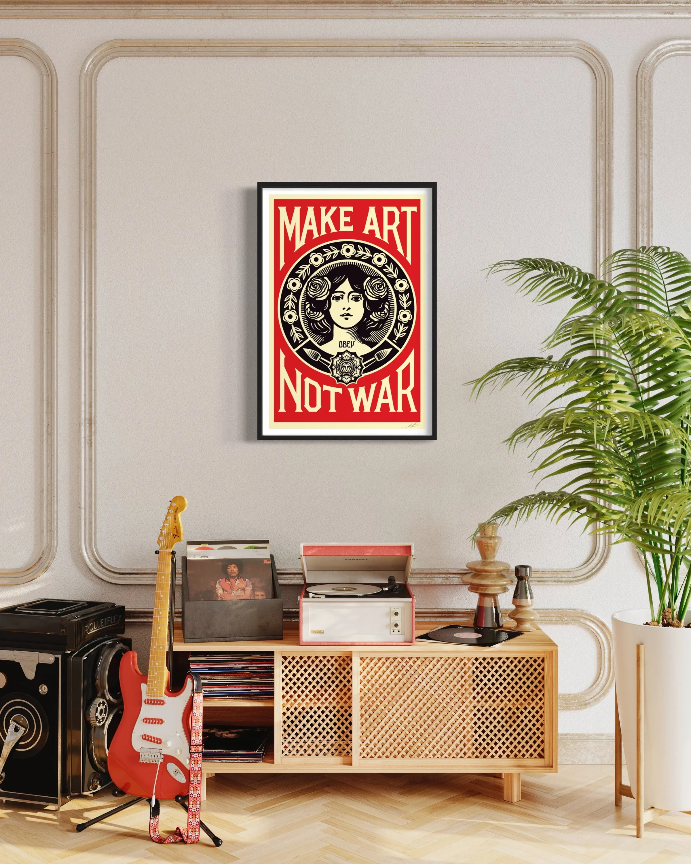 MAKE ART NOT WAR Signed Offset Lithograph