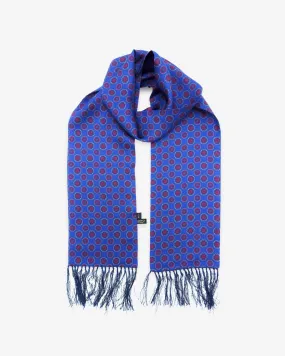 Men's Silk Aviator Scarf in Floral Geometric Pattern - The Bellevue Aviator