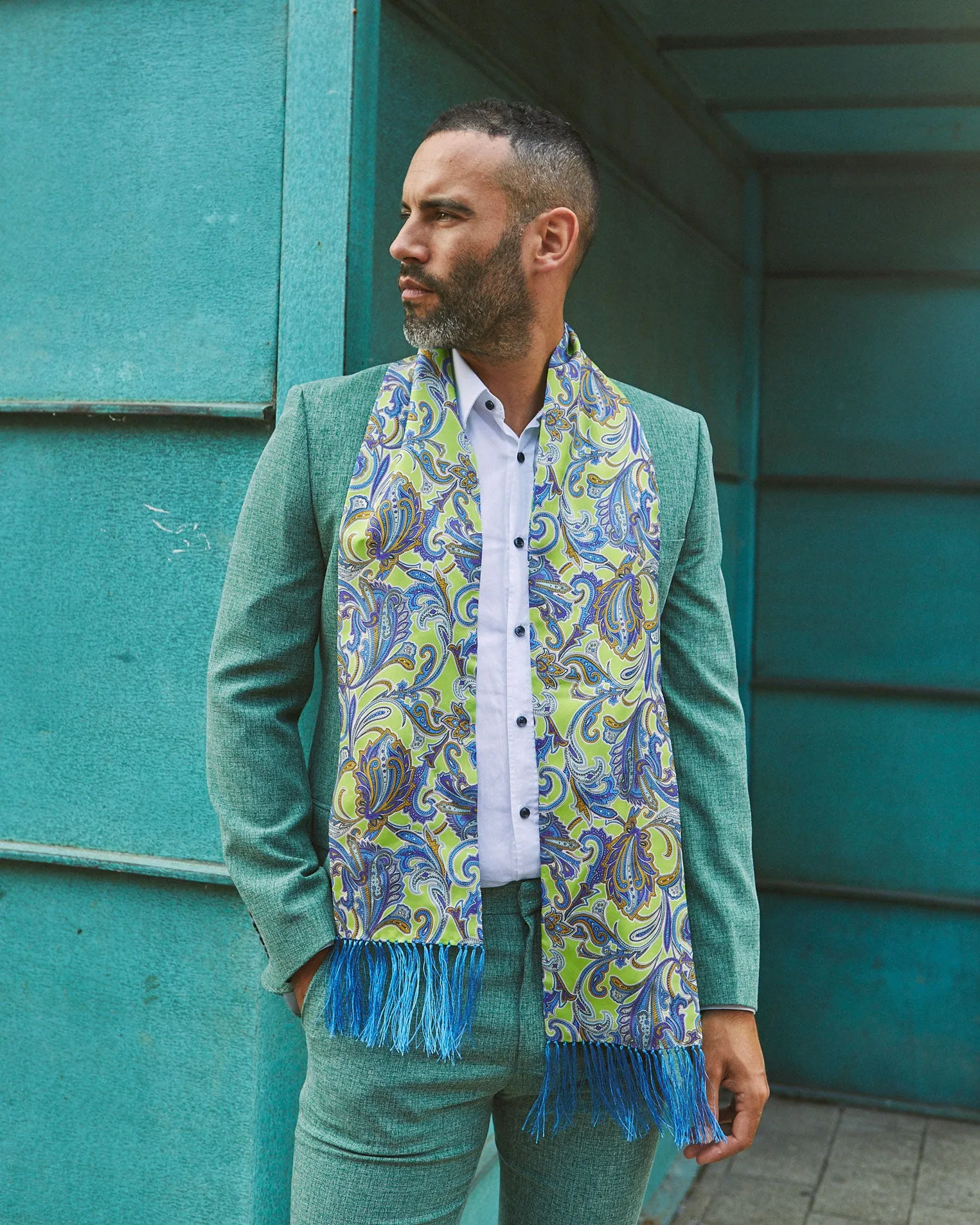 Men's Silk Aviator Scarf in Paisley - The Daytona Aviator