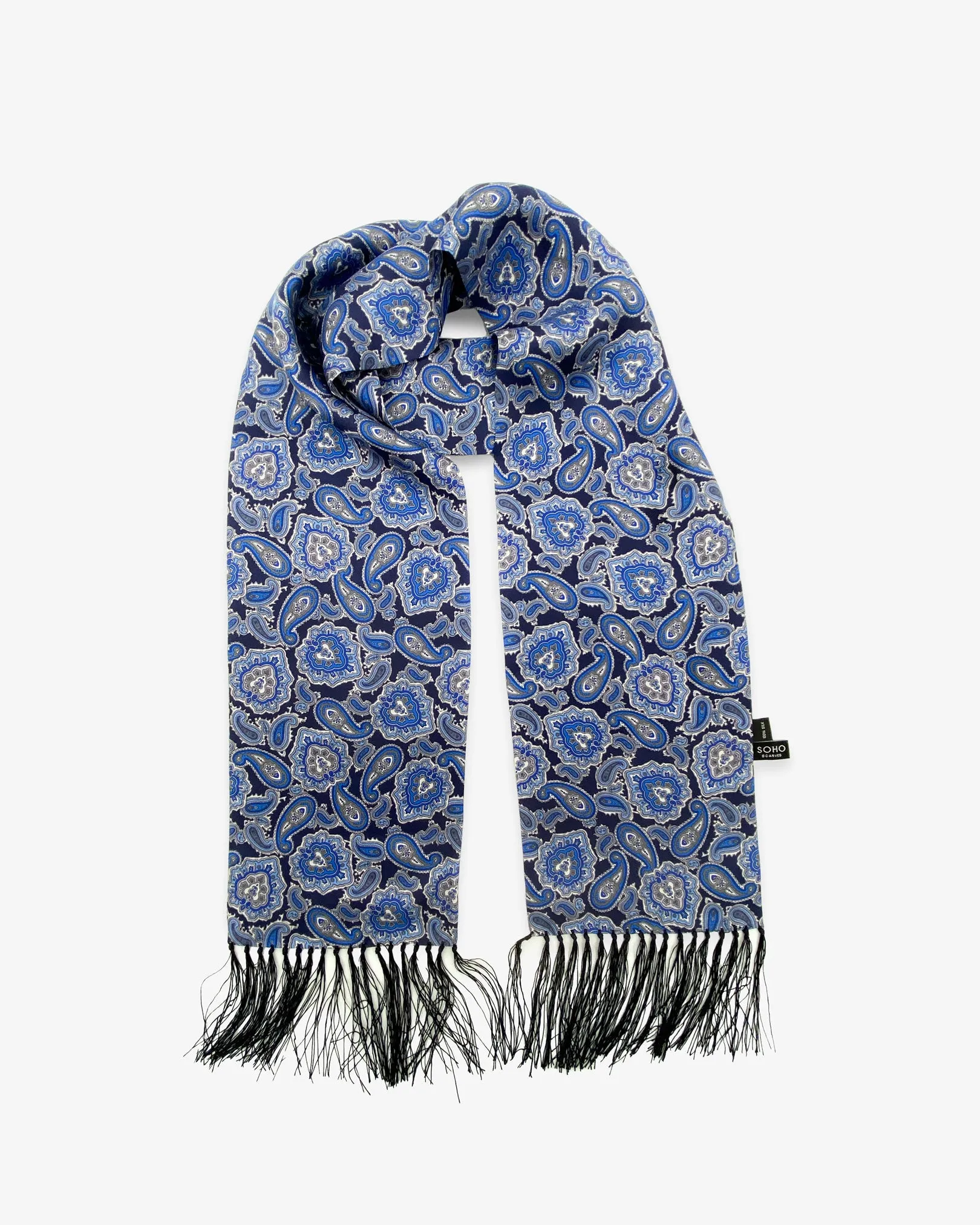 Men's Silk Aviator Scarf in Paisley - The Dezon Aviator