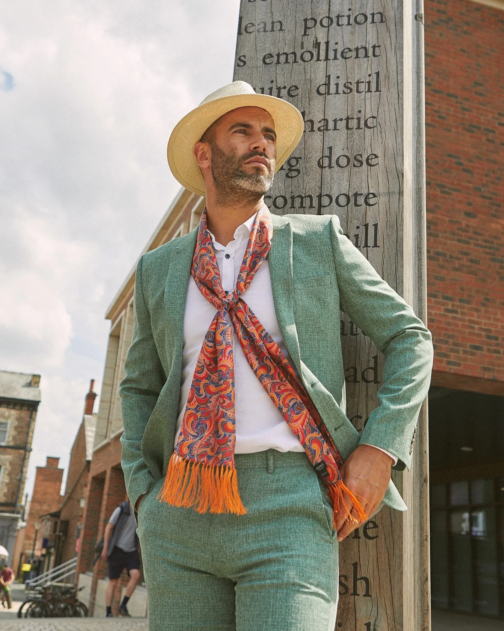 Men's Silk Aviator Scarf in Paisley - The Ocala Aviator