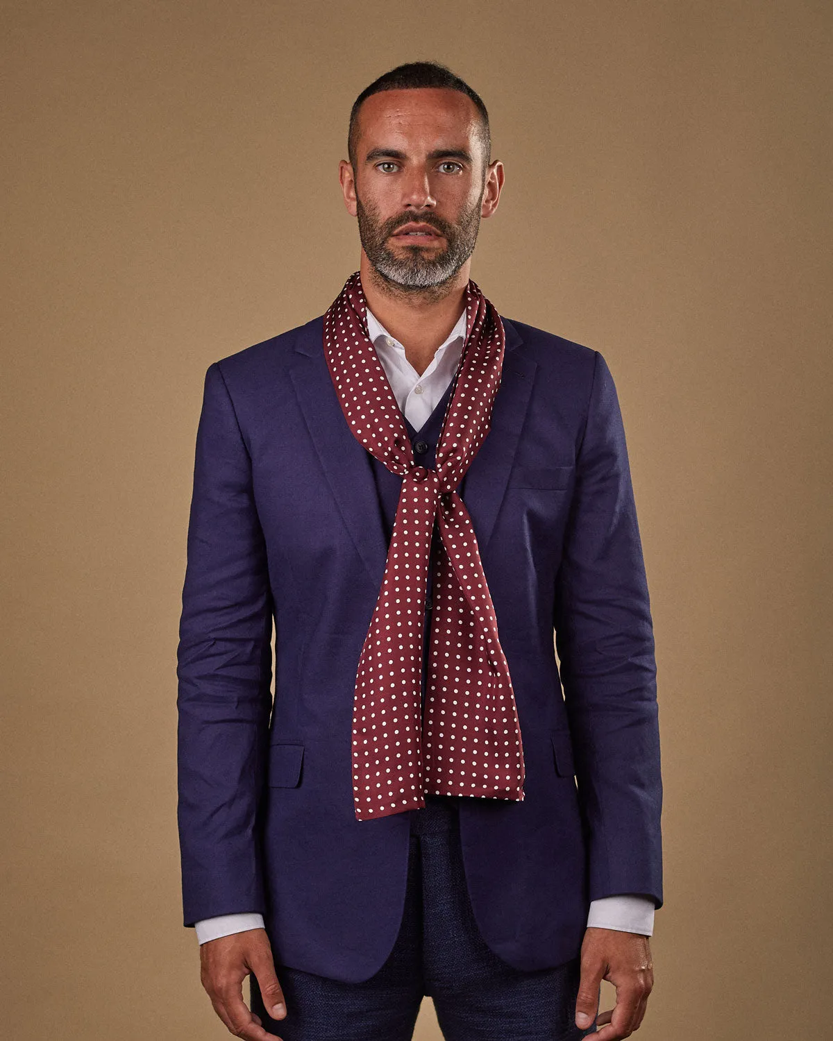 Men's Silk Polka Dot Scarf - The Sapporo