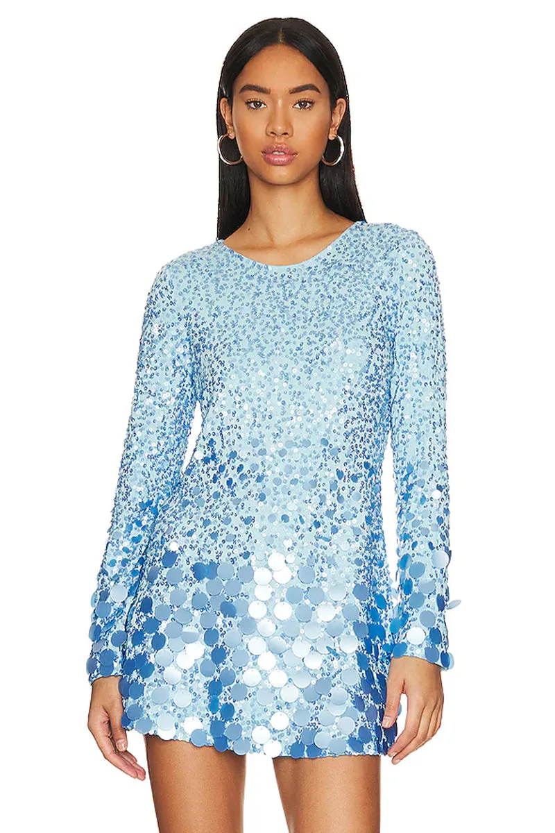 Mila Sky Blue Sequin Mini Dress