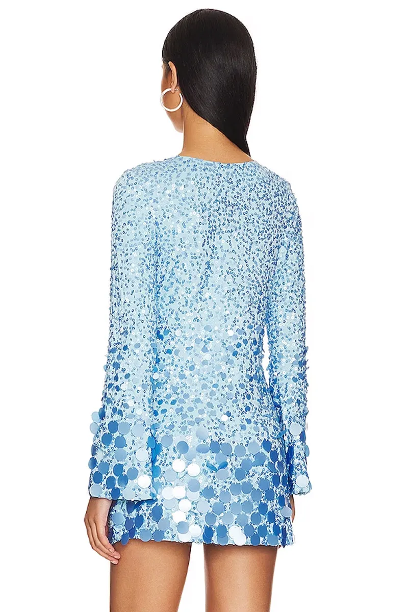 Mila Sky Blue Sequin Mini Dress