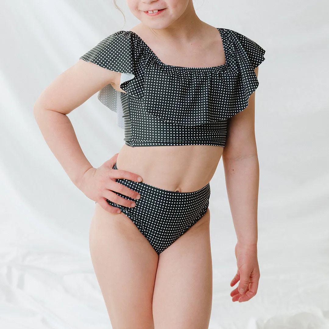 Mini Wave Two-Piece Set, Black Checkers