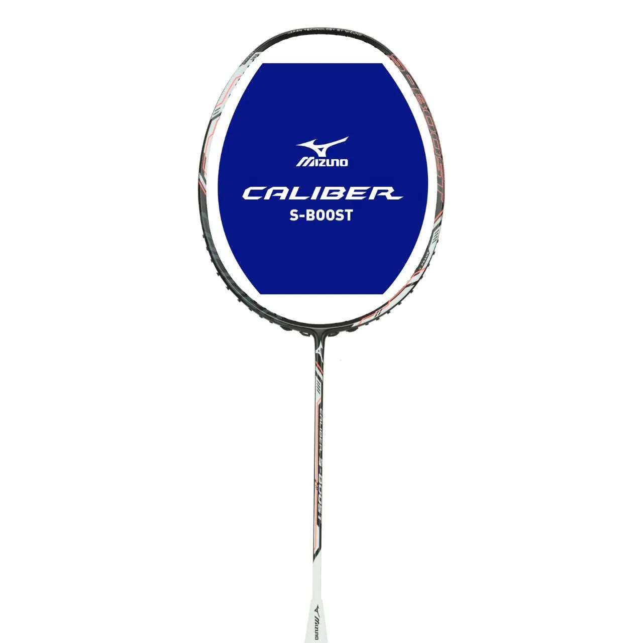 Mizuno Caliber S-Boost Badminton Racket (Unstrung) - Black/White/Fluorescent Orange