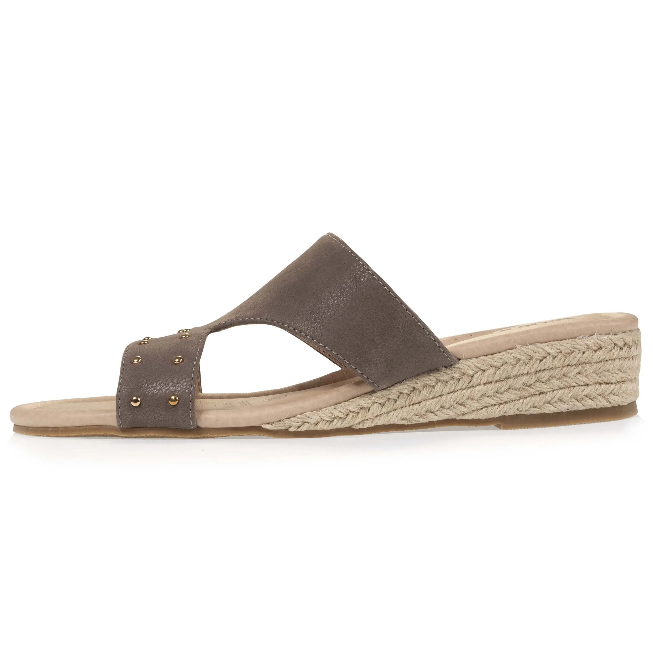 Mules Femme cloutées Talon Taupe