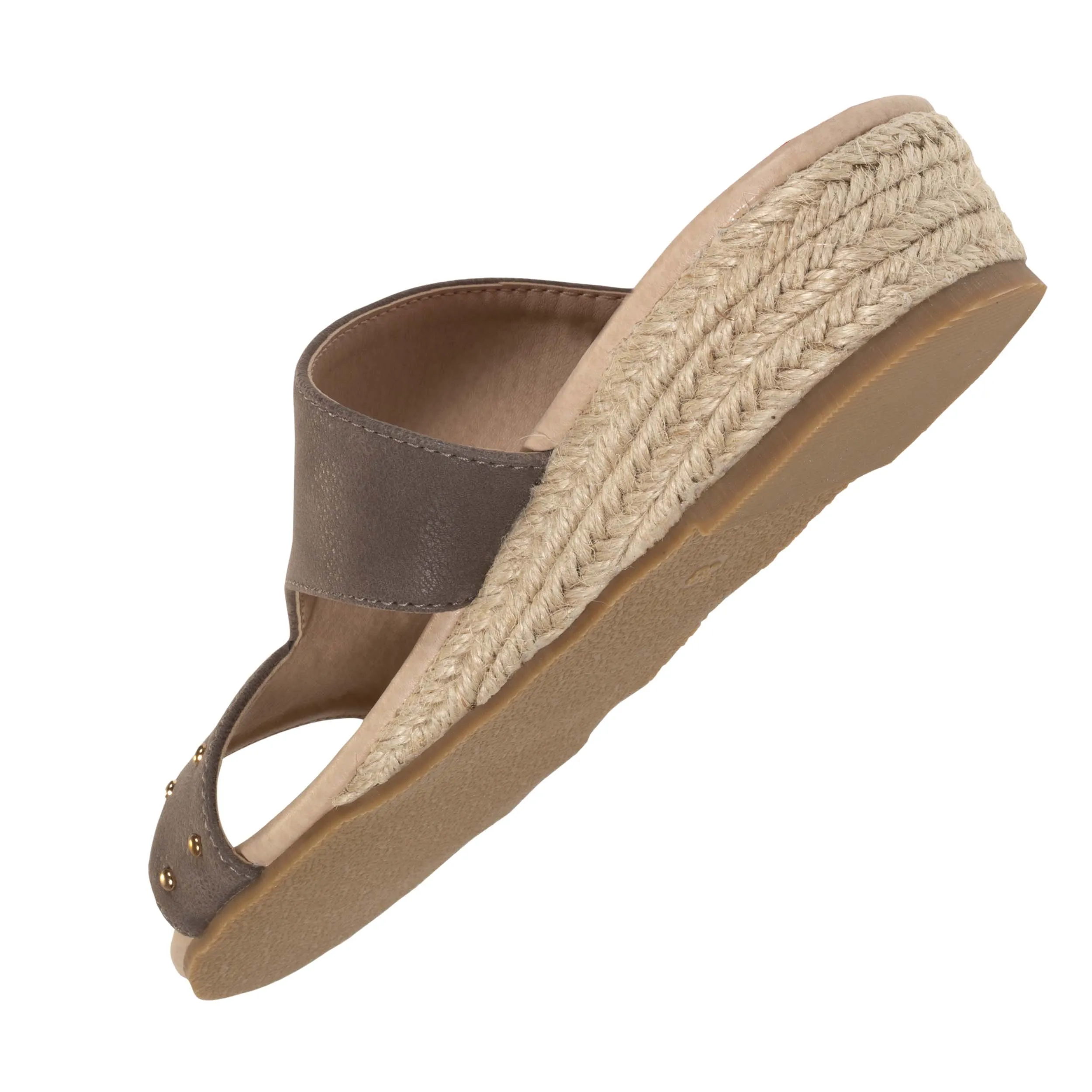 Mules Femme cloutées Talon Taupe