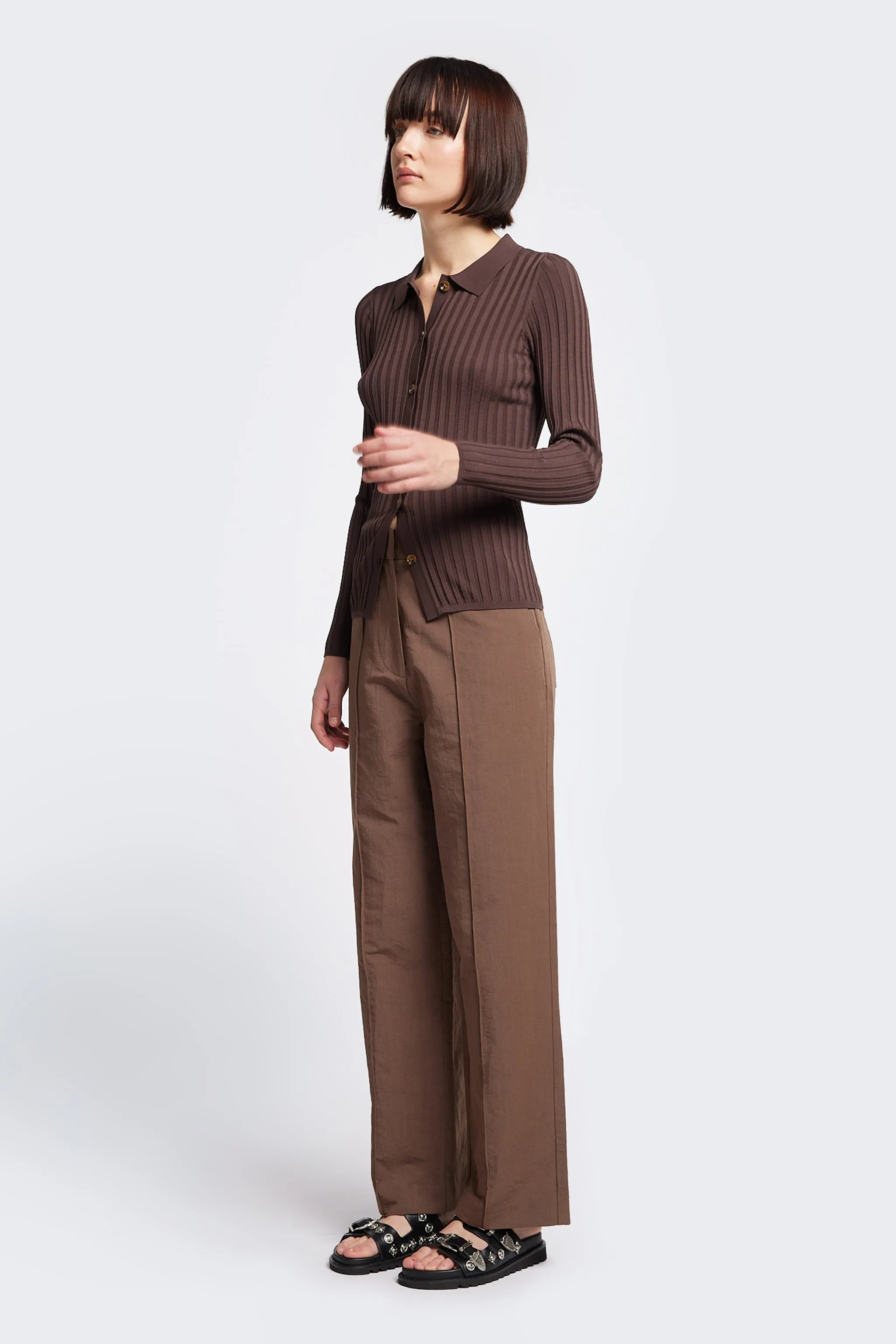 Notion Rib Shirt Chocolate