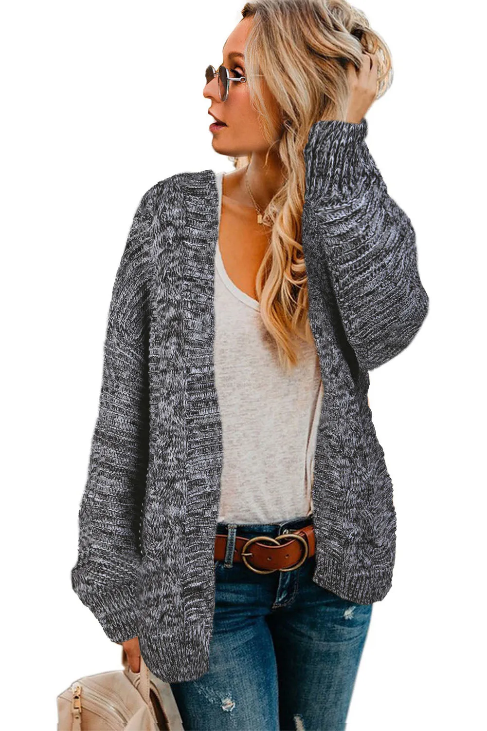 Olive Chunky Wide Long Sleeve Knit Cardigan