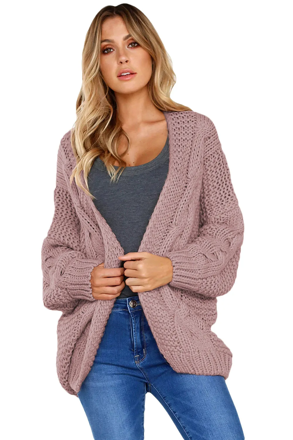 Olive Chunky Wide Long Sleeve Knit Cardigan