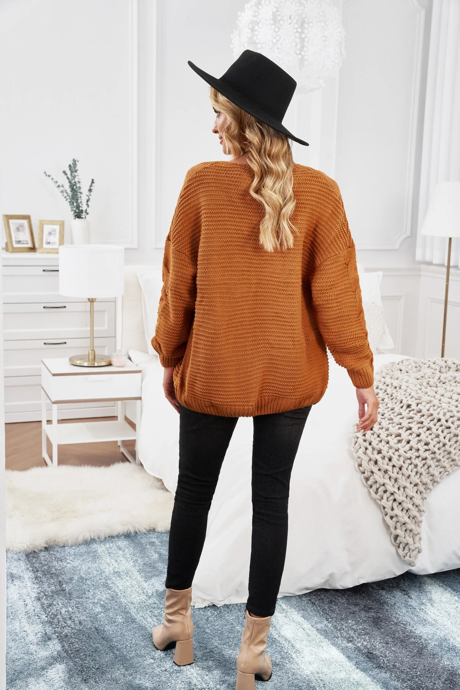 Olive Chunky Wide Long Sleeve Knit Cardigan