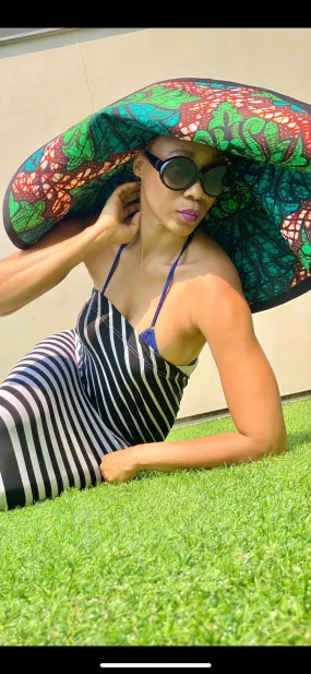 Oversized Reversible GoodHeadz Sun Hat/ Mya Print