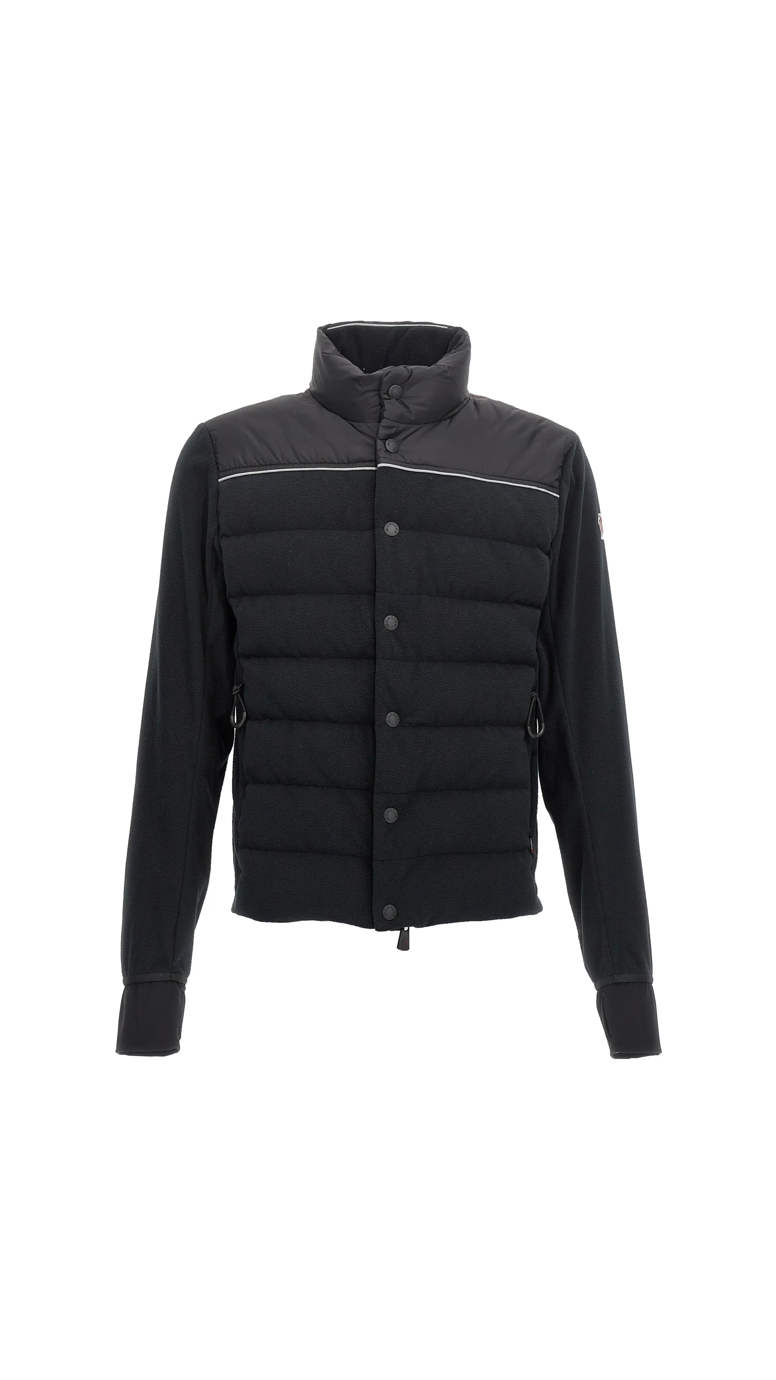 Padded Zip Up Cardigan - Black/Grey