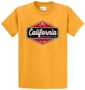 Paradise Found California Sun Surf Fun Printed Tee Shirt