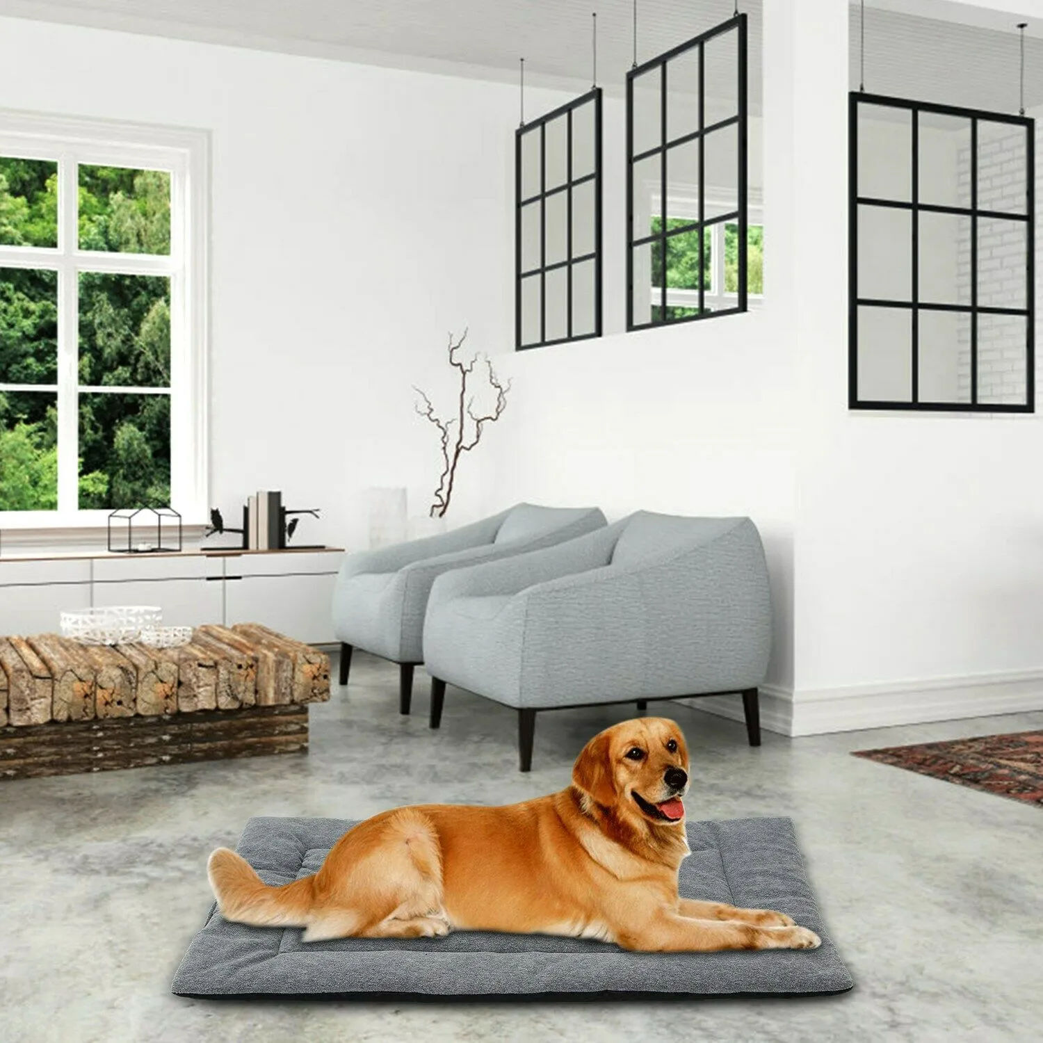 PETLAVISH™ Reversible Calming Mat Dog/Cat Bed - Breathable Cool   Warm Polar Fleece