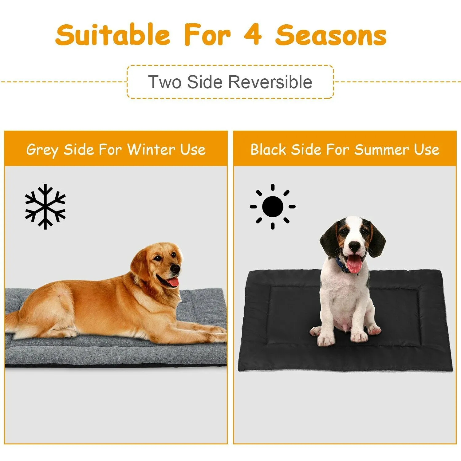 PETLAVISH™ Reversible Calming Mat Dog/Cat Bed - Breathable Cool   Warm Polar Fleece