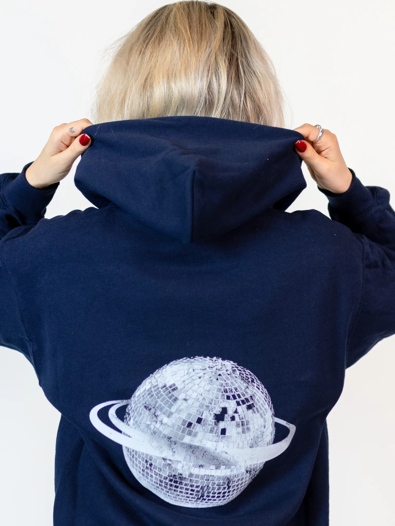 PLANET DISCO HOODIE (baksida tryck) - MARIN